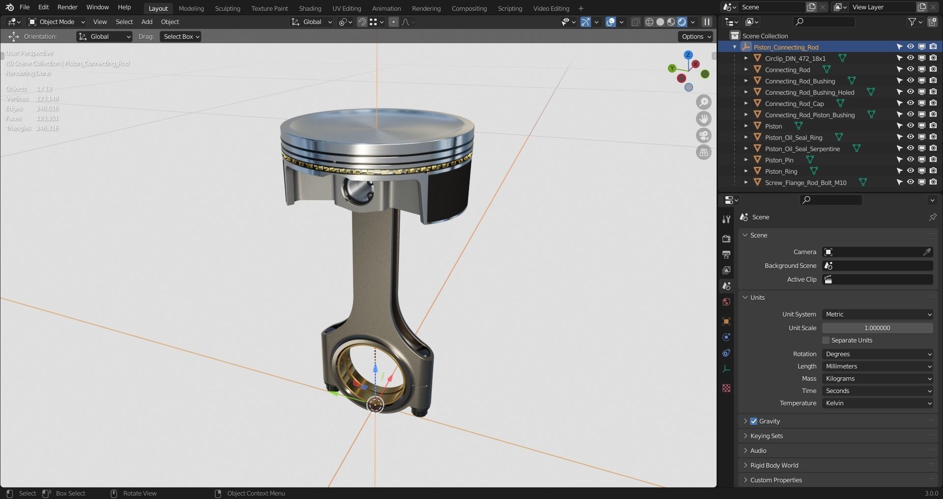 Piston and Connecting Rod 3D model_44