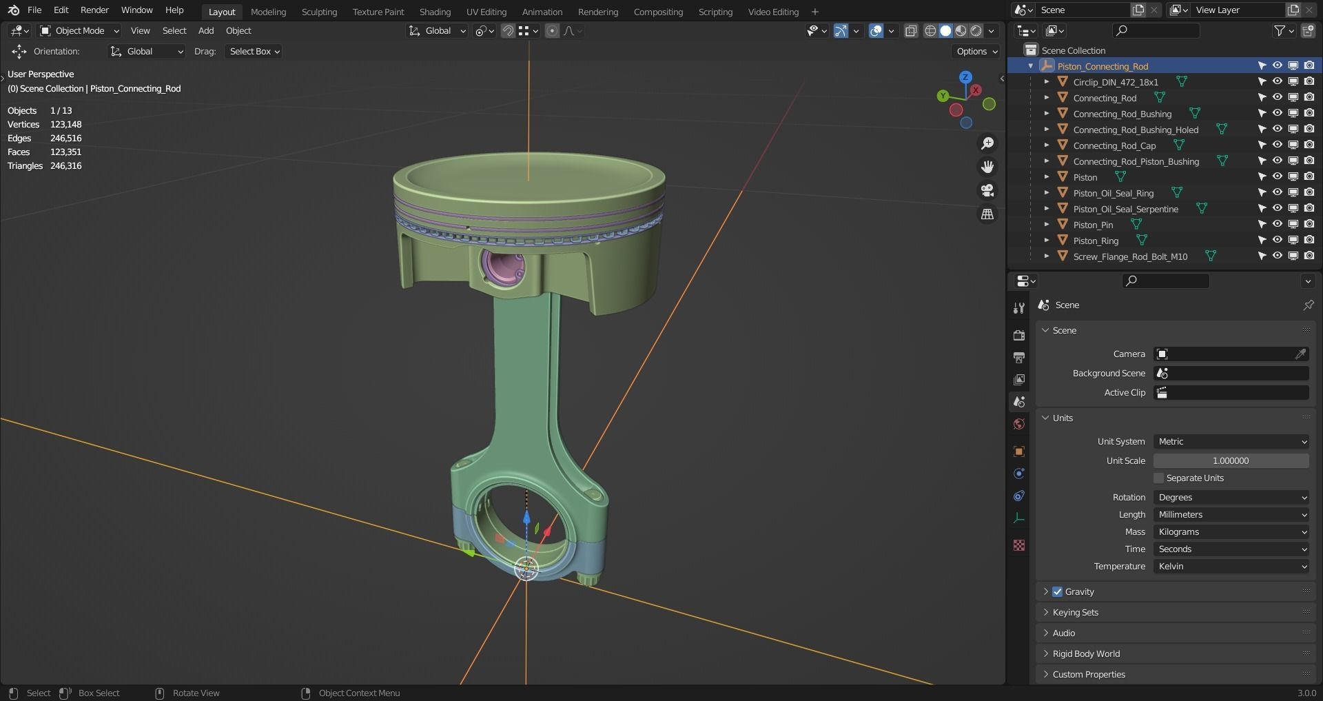 Piston and Connecting Rod 3D model_43