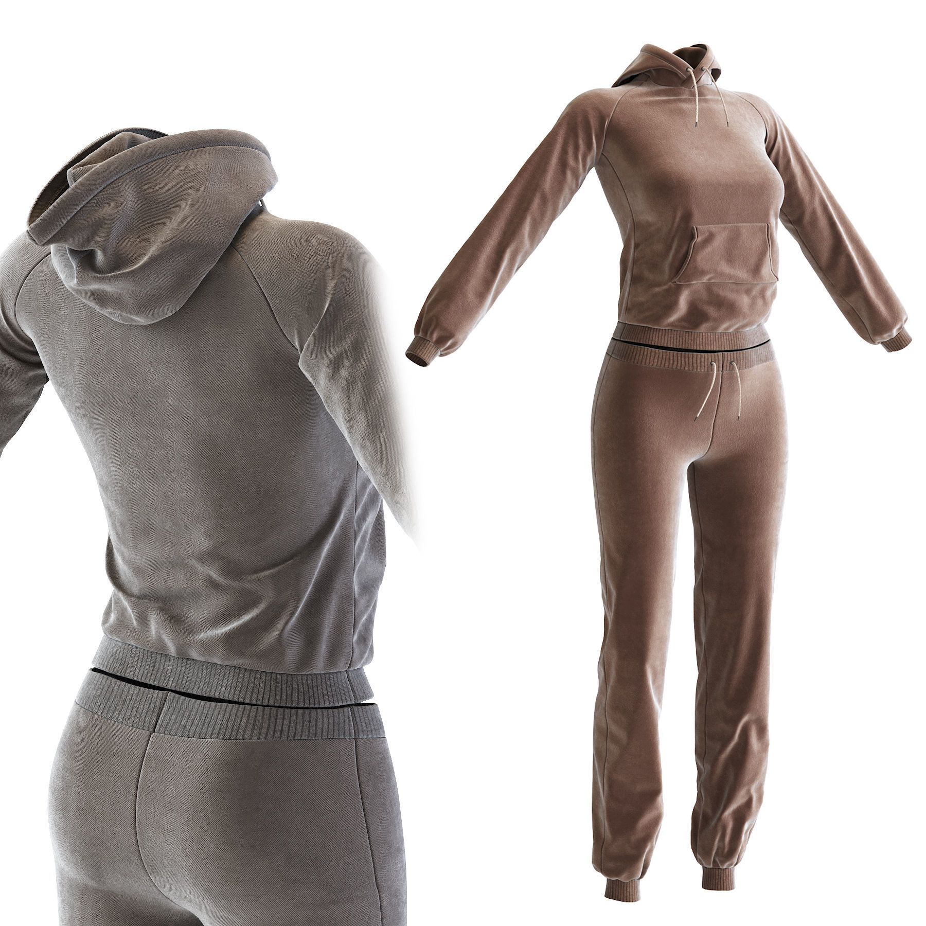 Womens Tracksuit 3D model_1