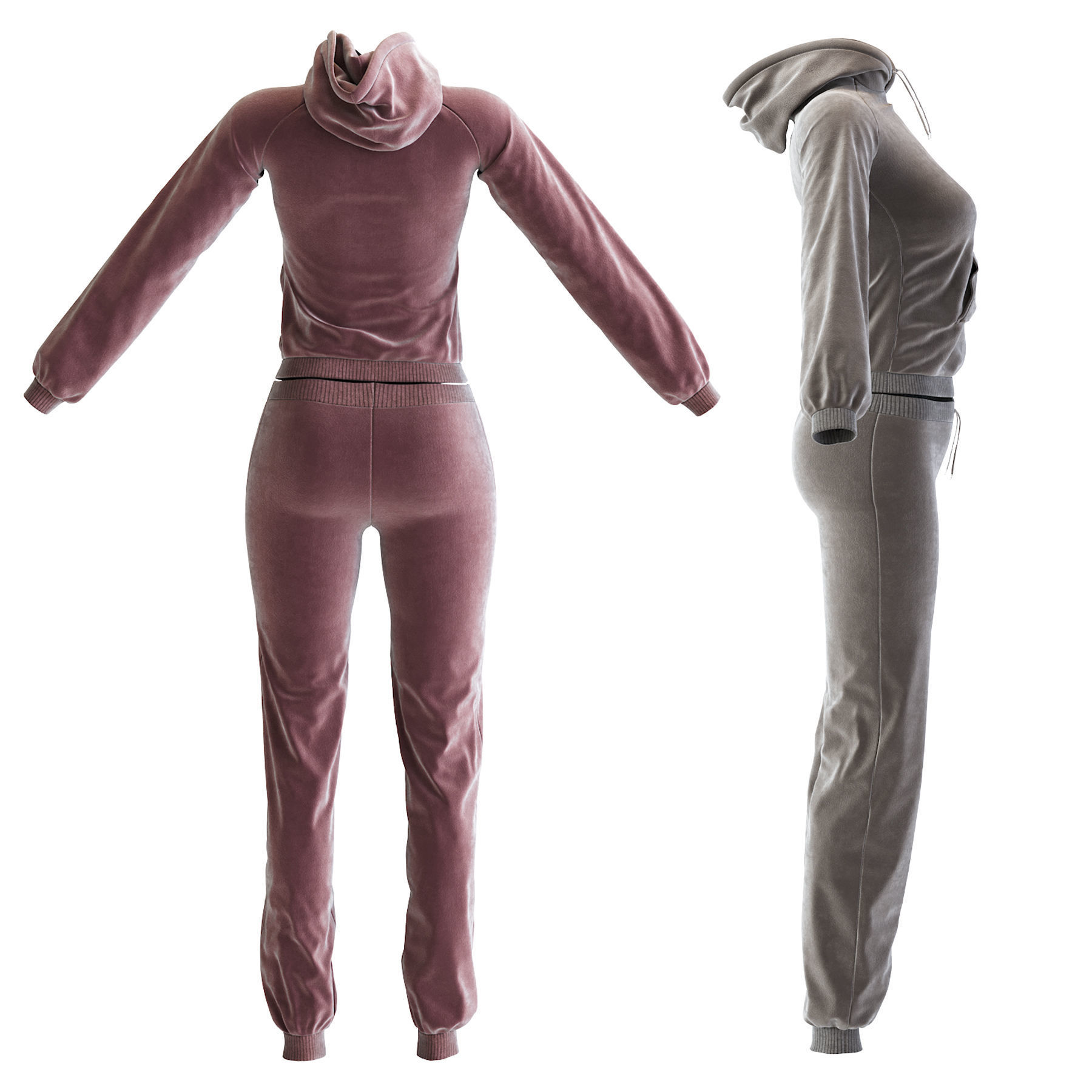Womens Tracksuit 3D model_2