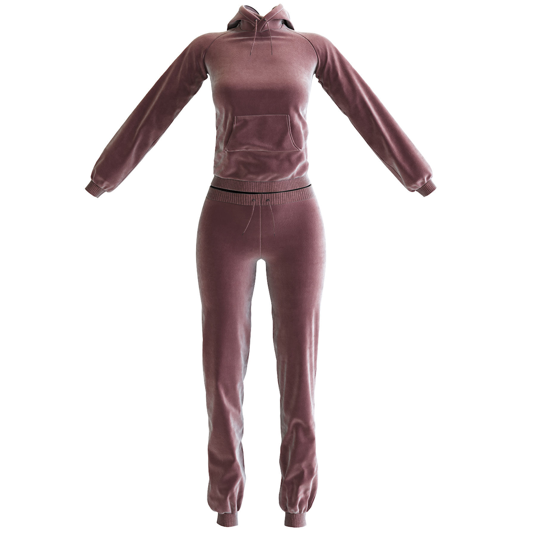 Womens Tracksuit 3D model_25