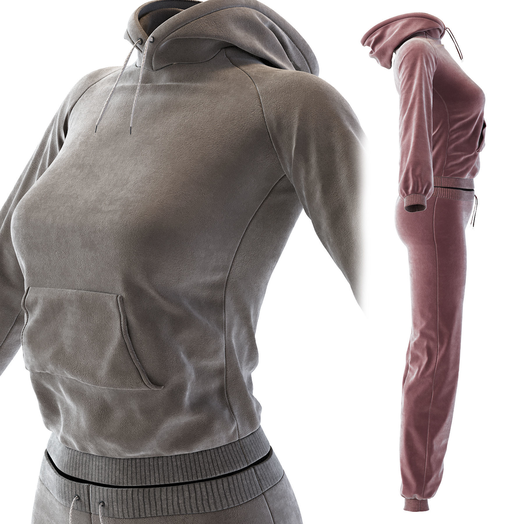 Womens Tracksuit 3D model_4