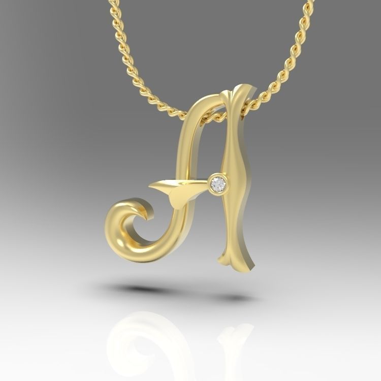 Alphabet Latin A 3D print model_4