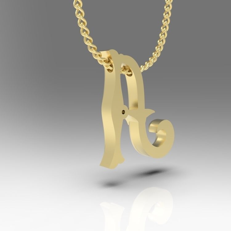 Alphabet Latin A 3D print model_10