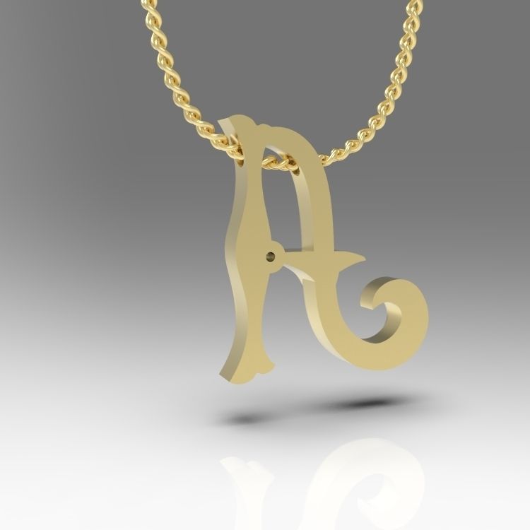 Alphabet Latin A 3D print model_11