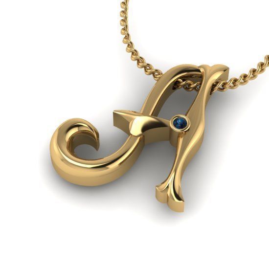 Alphabet Latin A 3D print model_28