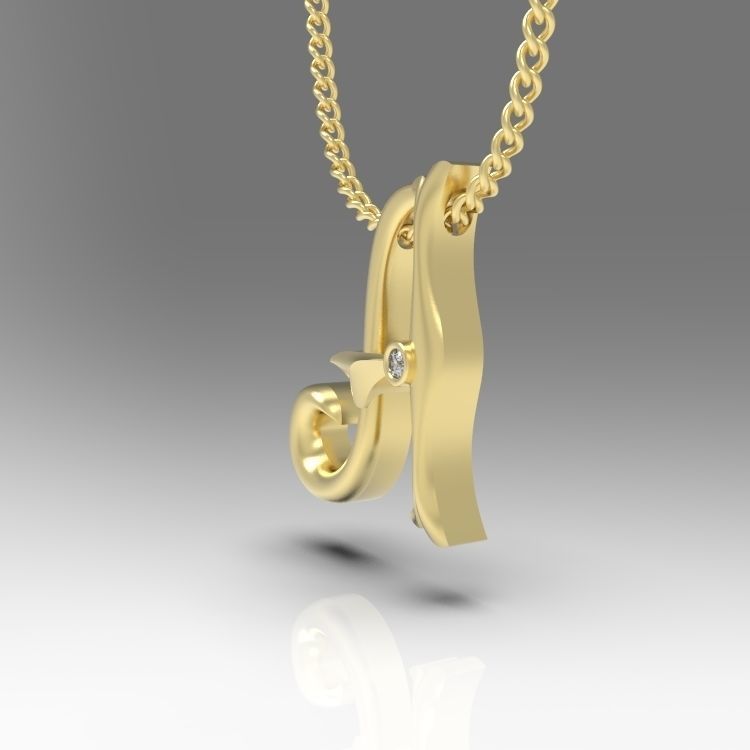 Alphabet Latin A 3D print model_6