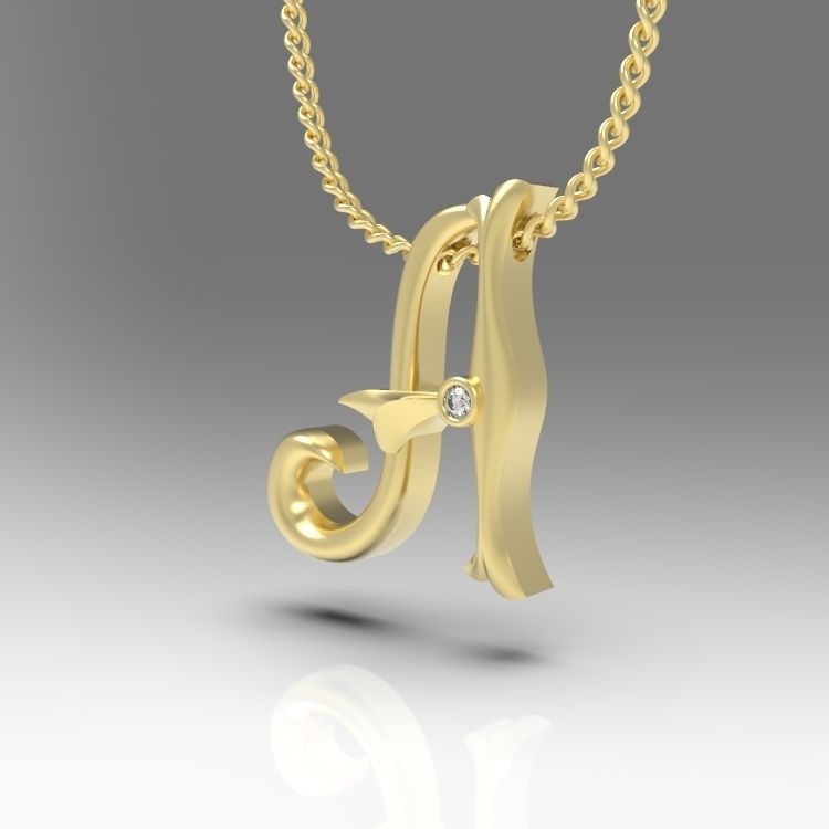 Alphabet Latin A 3D print model_5