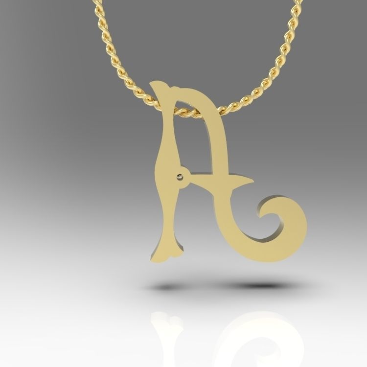 Alphabet Latin A 3D print model_12