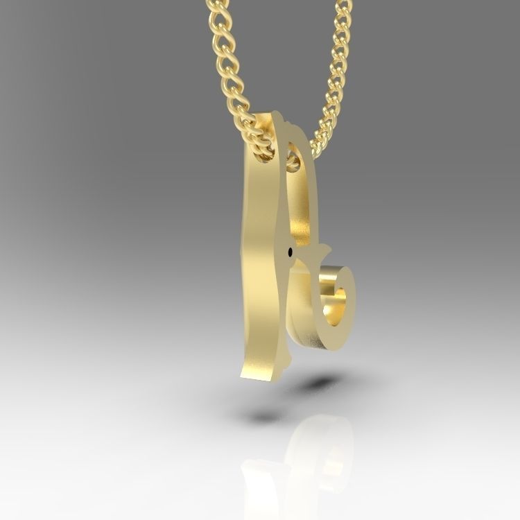 Alphabet Latin A 3D print model_9