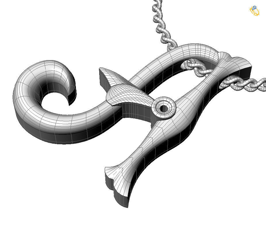 Alphabet Latin A 3D print model_3