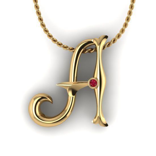 Alphabet Latin A 3D print model_21