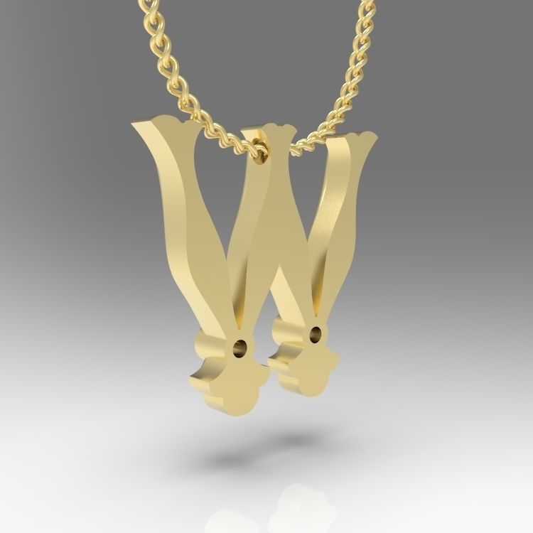 Alphabet Latin W 3D print model_10