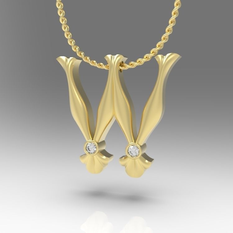 Alphabet Latin W 3D print model_4