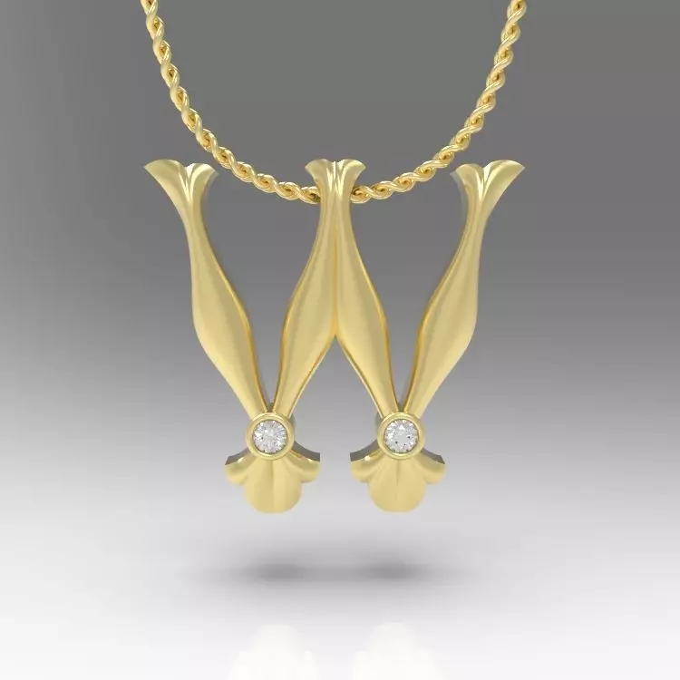 Alphabet Latin W 3D print model_0