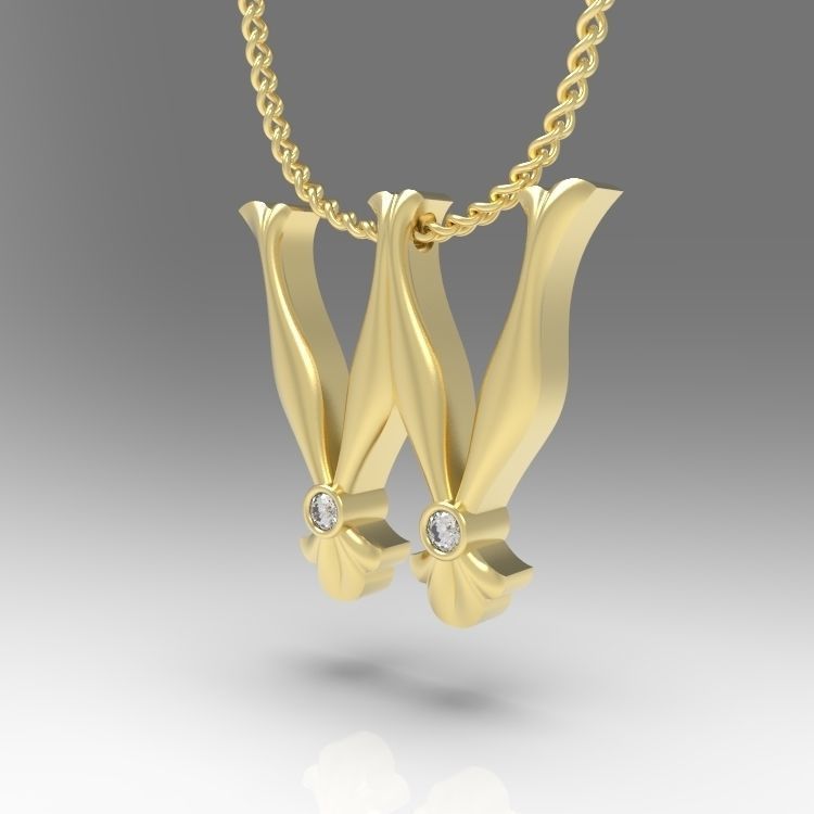 Alphabet Latin W 3D print model_5