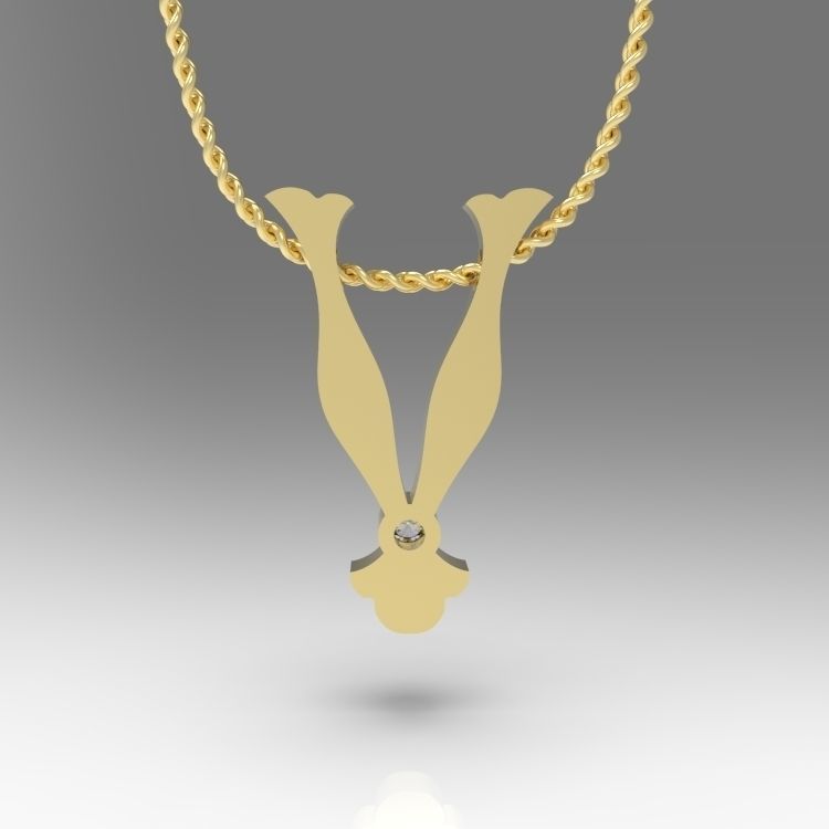 Alphabet Latin V 3D print model_12