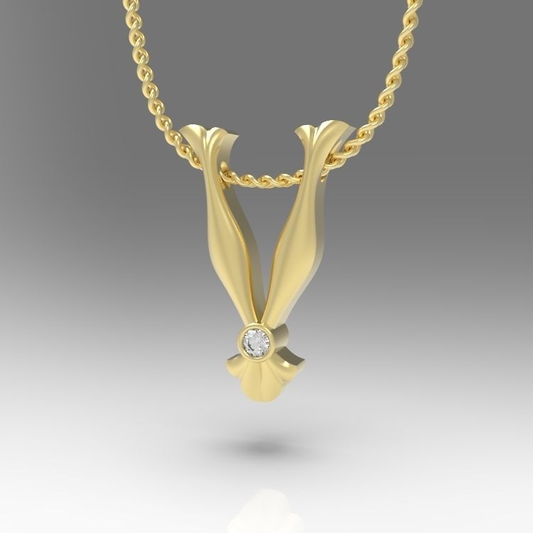 Alphabet Latin V 3D print model_4