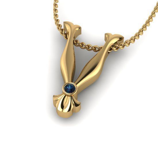 Alphabet Latin V 3D print model_28