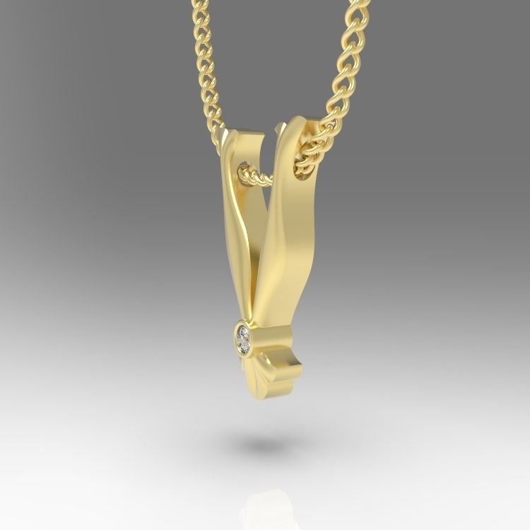 Alphabet Latin V 3D print model_6