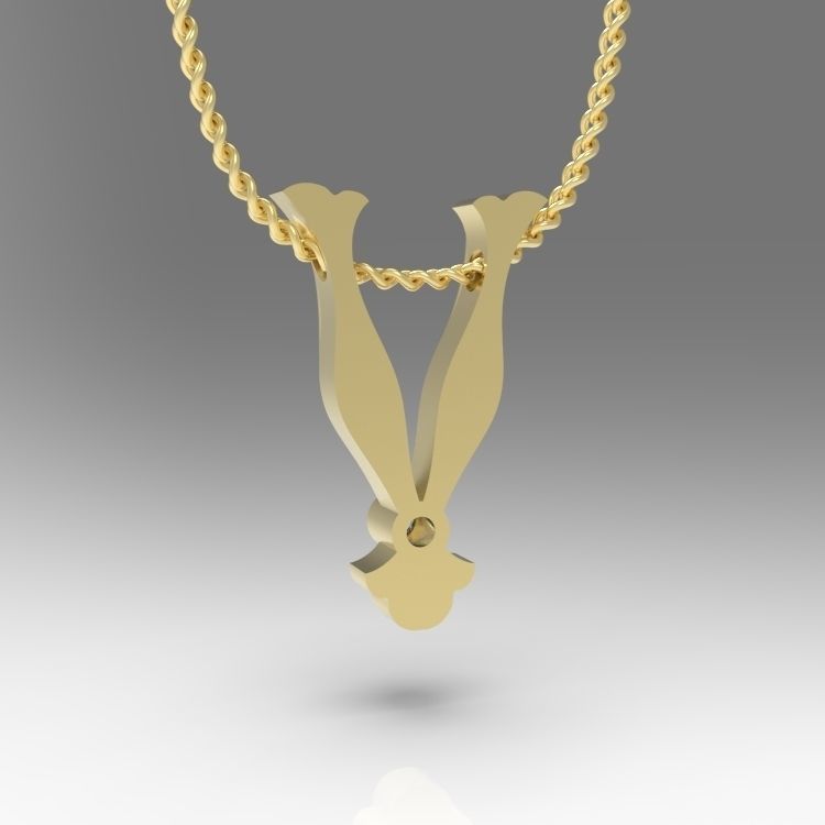 Alphabet Latin V 3D print model_11