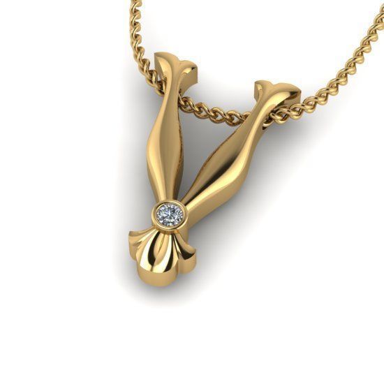 Alphabet Latin V 3D print model_29