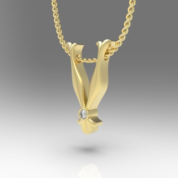 Alphabet Latin V 3D print model_5