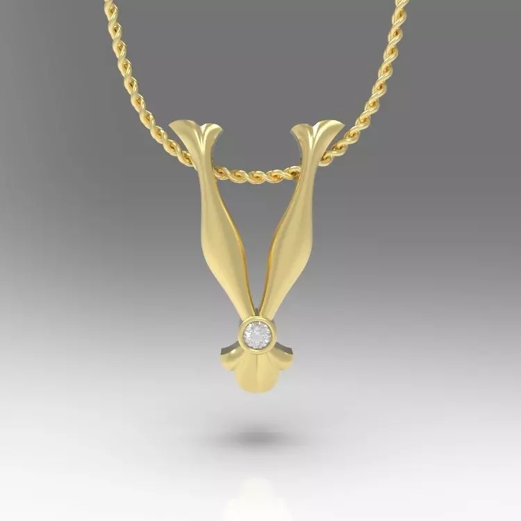 Alphabet Latin V 3D print model_0