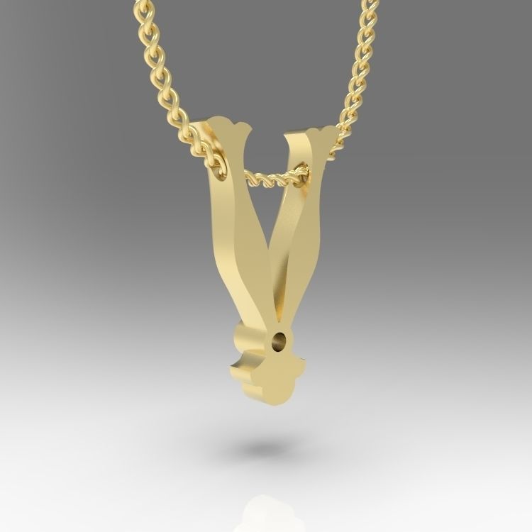 Alphabet Latin V 3D print model_10