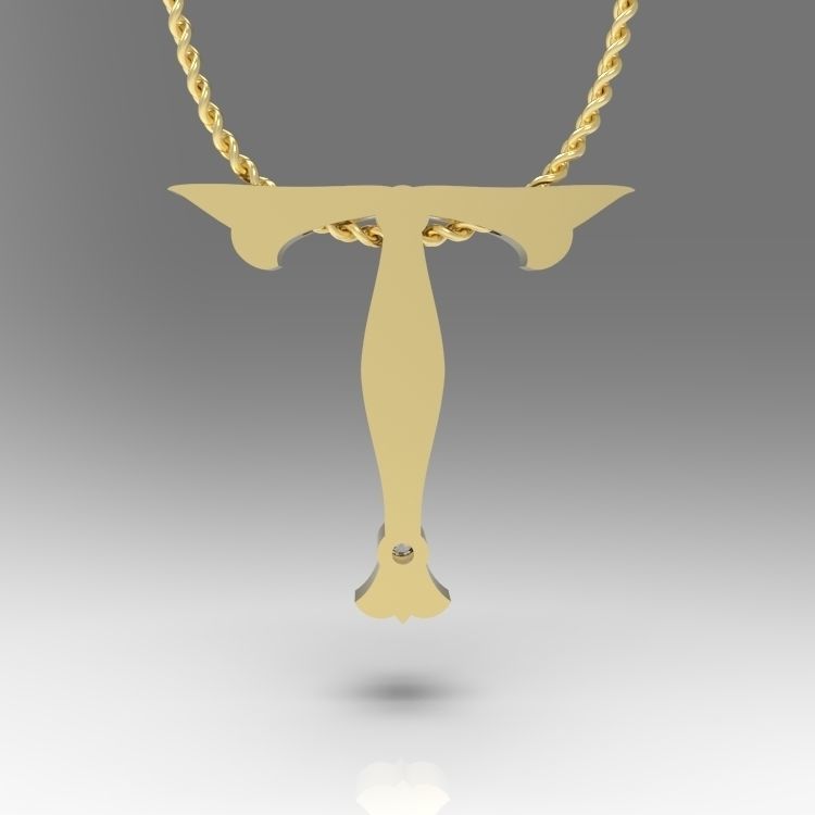 Alphabet Latin T 3D print model_12