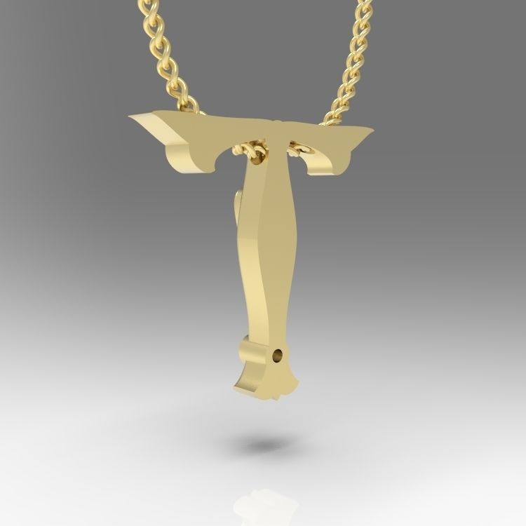 Alphabet Latin T 3D print model_10