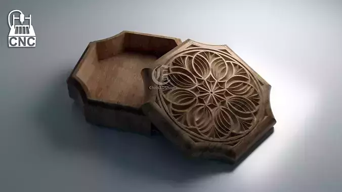 V-carved Jewelry Box - Files for CNC and 3D Printer 