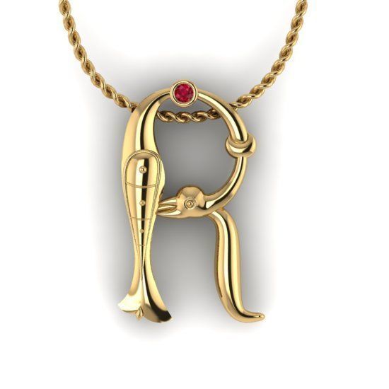 Alphabet Latin R 3D print model_21