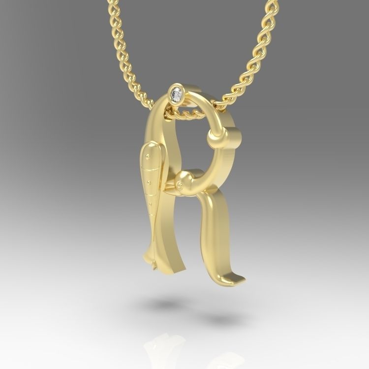 Alphabet Latin R 3D print model_5