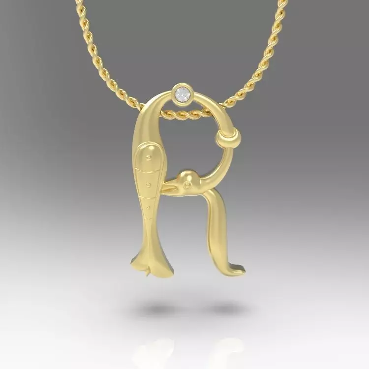 Alphabet Latin R 3D print model_0