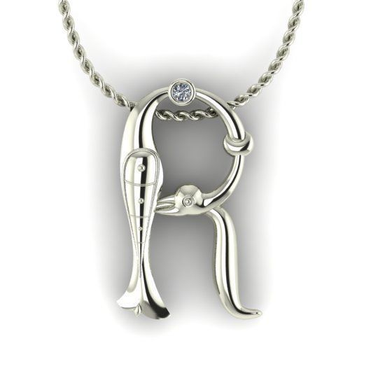 Alphabet Latin R 3D print model_17