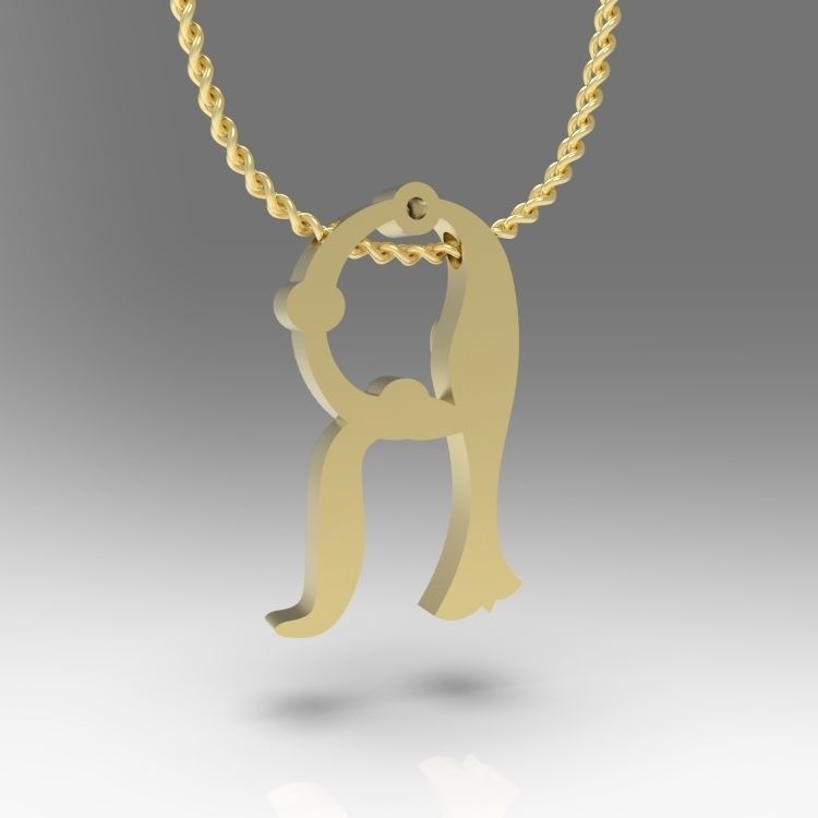 Alphabet Latin R 3D print model_11