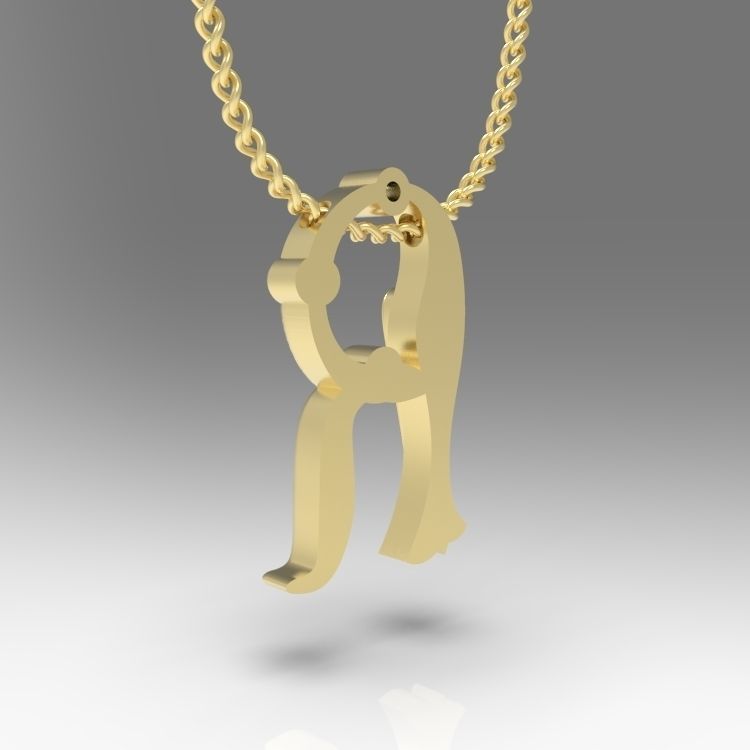 Alphabet Latin R 3D print model_10