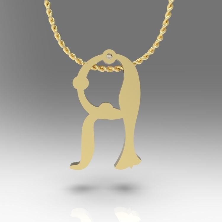 Alphabet Latin R 3D print model_12