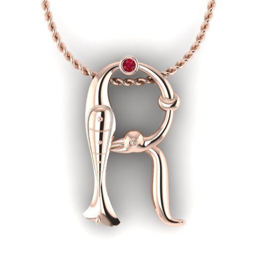 Alphabet Latin R 3D print model_15