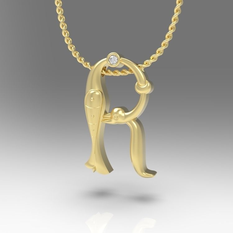 Alphabet Latin R 3D print model_4