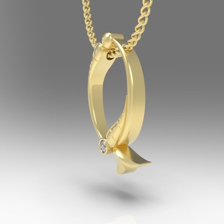 Alphabet Latin Q 3D print model_6