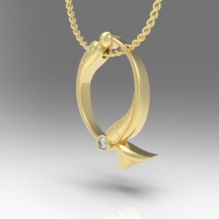 Alphabet Latin Q 3D print model_5