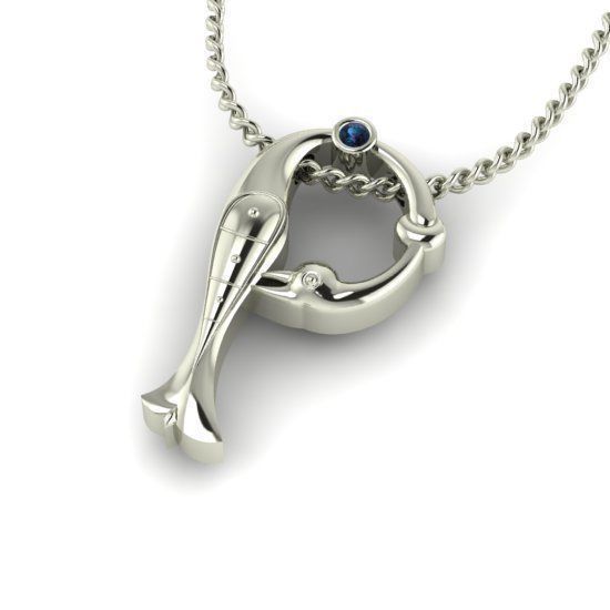 Alphabet Latin P 3D print model_25