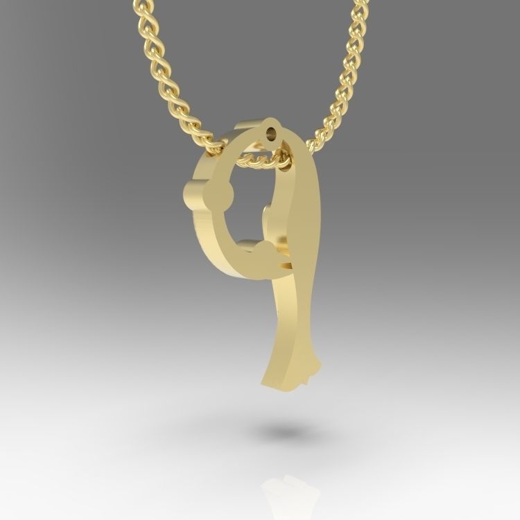 Alphabet Latin P 3D print model_10