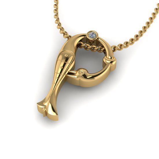 Alphabet Latin P 3D print model_29