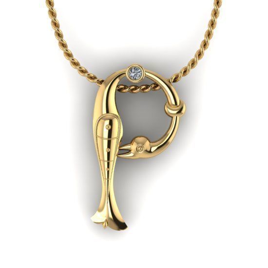 Alphabet Latin P 3D print model_20