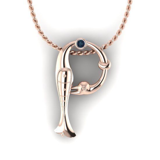 Alphabet Latin P 3D print model_13