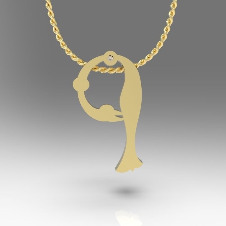 Alphabet Latin P 3D print model_12