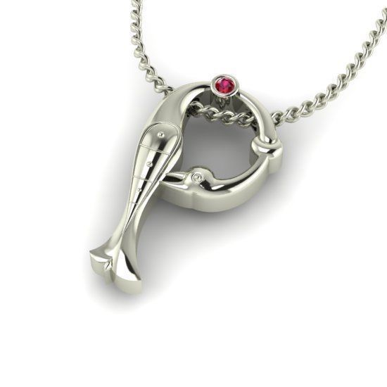 Alphabet Latin P 3D print model_27